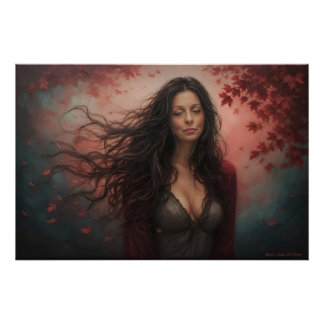 In The Amber Hush Of Autumn's Breath Perfect Poster