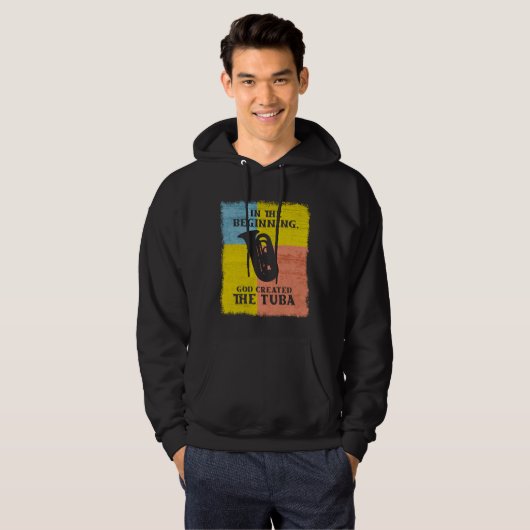 In The Beginning, God Created The Tuba Hoodie (Voorkant volledig)