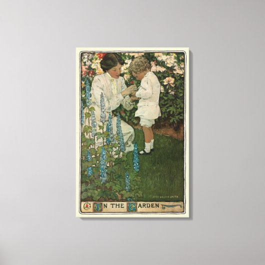 In the Garden by Jessie Willcox Smith Canvas Afdruk (Voorkant)