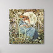 In the Garden, Giverny by Frederick Frieseke Canvas Afdruk (Voorkant)