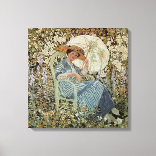 In the Garden, Giverny by Frederick Frieseke Canvas Afdruk (Voorkant)