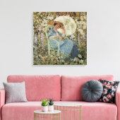 In the Garden, Giverny by Frederick Frieseke Canvas Afdruk (Insitu (Woonkamer))