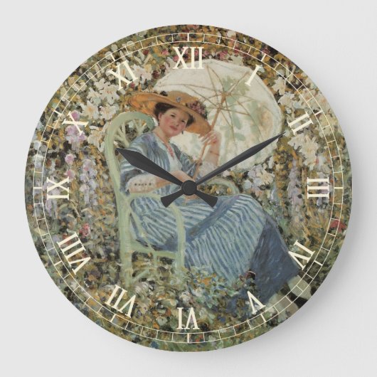 In the Garden, Giverny by Frederick Frieseke Grote Klok (Voorkant)