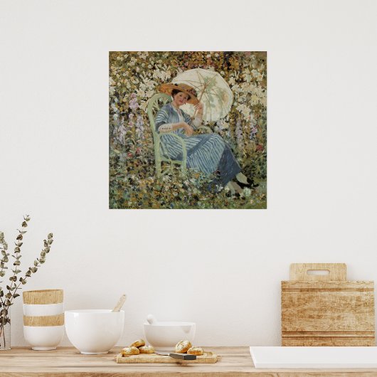 In the Garden, Giverny by Frederick Frieseke Poster (Keuken)