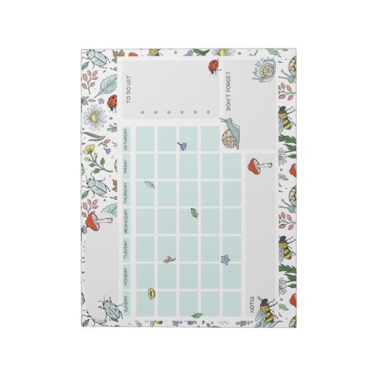 In the Garden Open Dated Desk Calendar Notepad Notitieblok (Linkerzijde)