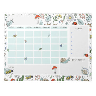 In the Garden Open Dated Desk Calendar Notepad Notitieblok