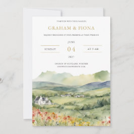 In the Glen Watercolor Invitation Kaart