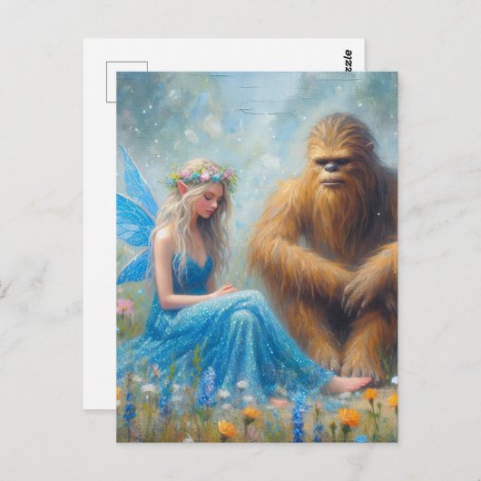 In the Meadow With Sasquatch Briefkaart (Voorkant / Achterkant)