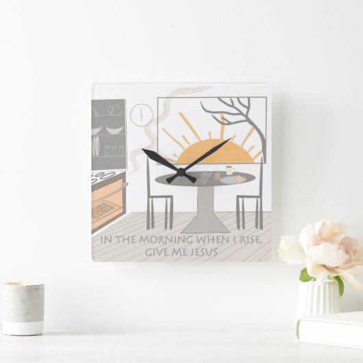 In the morning clock vierkante klok (Huis)