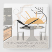 In the morning clock vierkante klok (Voorkant)