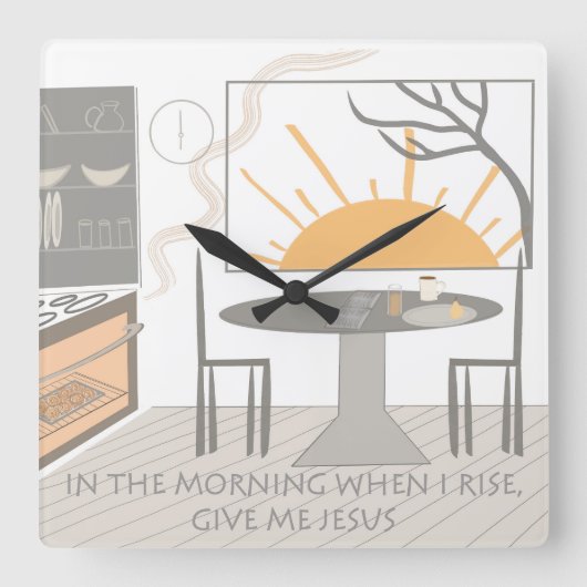 In the morning clock vierkante klok (Voorkant)