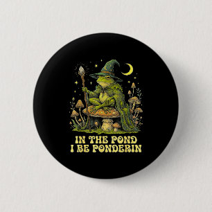 In The Nd I Be Nderin Grappige Wijze Kikker Tovena Ronde Button 5,7 Cm