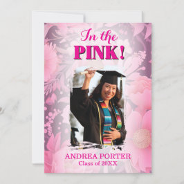 In The Pink Blush Afstudeerfeest Kaart
