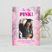 In The Pink Blush Afstudeerfeest Kaart (Staand voorkant)