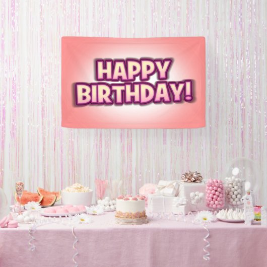 "In The Pink" Herbruikbare Banner voor Happy Birth (Feest)