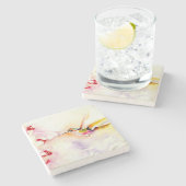 "In the Pink" Hummingbird Stenen Onderzetter (Zijkant)