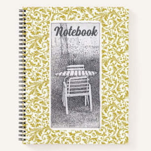 In The Quiet Garden Spiraal Notebook Inkt Tekening Notitieboek