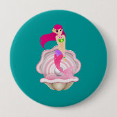 "In the roze" Zeemeermin Button (Voorkant)