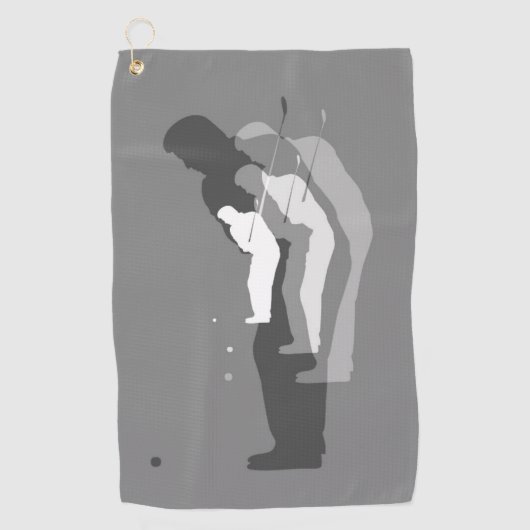 "In The Swing" Linkshandige Golfer's Handdoek (B & (Voorkant)