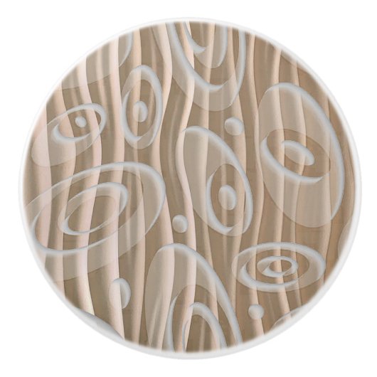 "In the Wind" Modern Bruin Tone Keramische Knop (Voorkant)