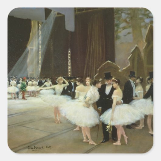 In the Wings at the Opera House, 1889 Vierkante Sticker (Voorkant)