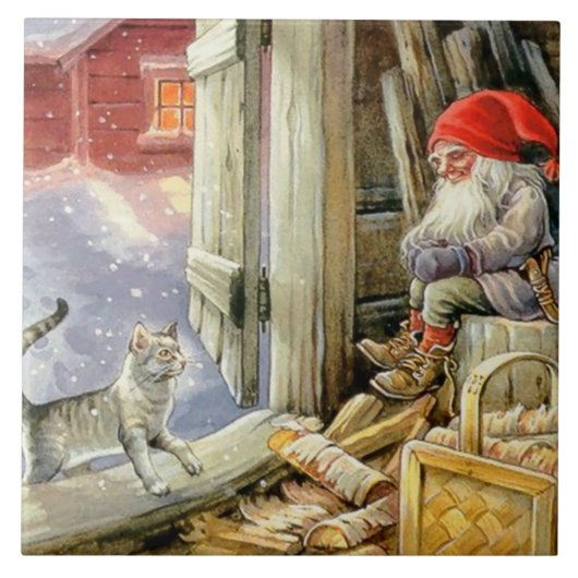 "In the Woodshed" van Jenny Nystrom Tegeltje (Voorkant)