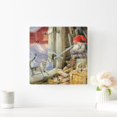 "In the Woodshed" van Jenny Nystrom Vierkante Klok (Huis)