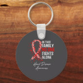 In This Family Fights Alone Heart Disease Awarenes Sleutelhanger (Voorkant)