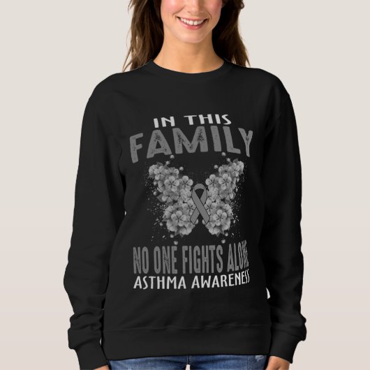 In This Family No One Fight Alone Asthma Awareness Trui (Voorkant)