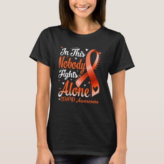 In This Family Nobody Fight Alone COPD Awareness T-shirt (Voorkant)
