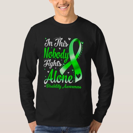In This Family Nobody Fight Alone Disability Aware T-shirt (Voorkant)