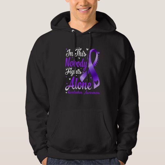 In This Family Nobody Fight Alone Headaches Awaren Hoodie (Voorkant)