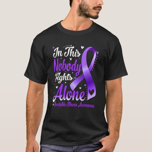 In This Family Nobody Fight Alone Invisible Illnes T-shirt (Voorkant)