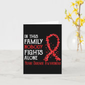 In This Family Nobody Fights Alone Heart Disease  Kaart (Gele Bloem)
