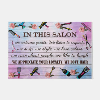 In This Salon Doormat, We Love Hair Mat