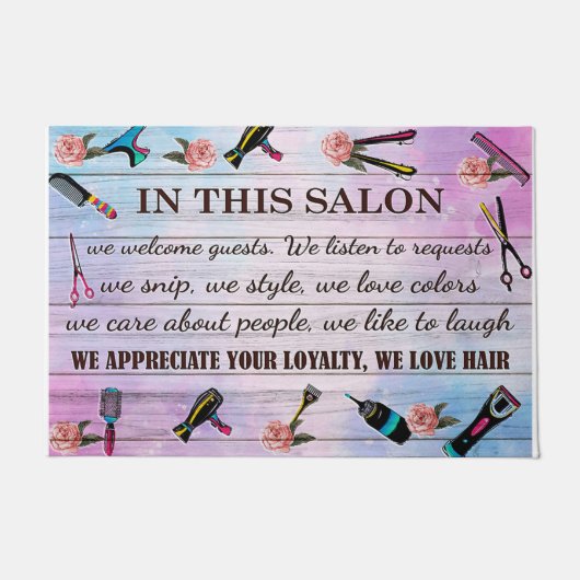 In This Salon Doormat, We Love Hair Mat (Voorkant)