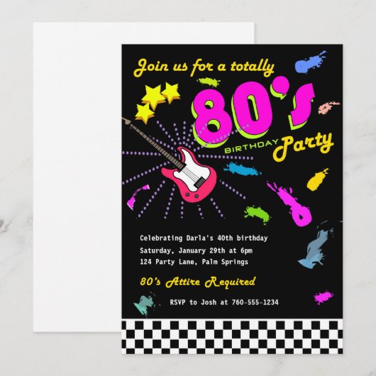 In totaal 80 Birthday Party-uitnodigingen Kaart (Voorkant / Achterkant)