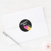In totaal 80 jaar roze heartbruiloft ronde sticker (Envelop)