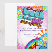 In totaal 80's uitnodiging van de Birthday Bash-pa (Voorkant / Achterkant)
