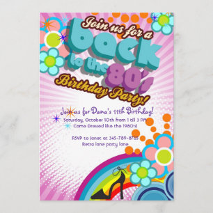 In totaal 80's uitnodiging van de Birthday Bash-pa