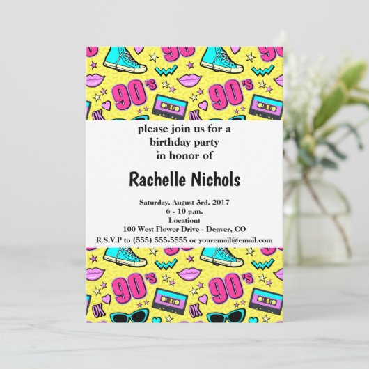 In totaal 90's patterned kaart (Staand voorkant)