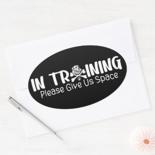 In Training Please Give Us Space For Dog Trainers Ovale Sticker