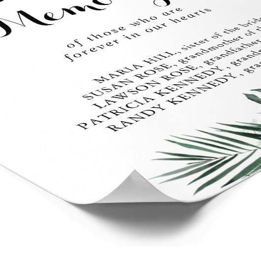 In Tropische Groen Witte Bloemige Liefdevolle Heri Poster (Hoek)