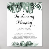 In Tropische Groen Witte Bloemige Liefdevolle Heri Poster (Voorkant)