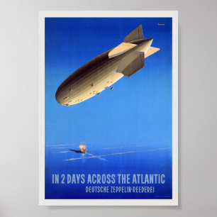 In twee dagen over de Atlantische Oceaan Vintage P Poster