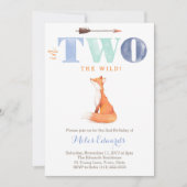 In TWEE de bossen. Wild Fox 2e verjaardag voor Boy Kaart (Voorkant)