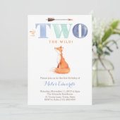 In TWEE de bossen. Wild Fox 2e verjaardag voor Boy Kaart (Staand voorkant)