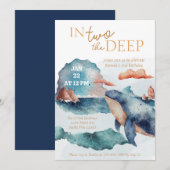 In Twee De Diepe Oceaan Walvis Tweede Verjaardag Kaart (Voorkant / Achterkant)
