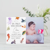 In twee de diepe, onderwater 2e verjaardag kaart (Staand voorkant)