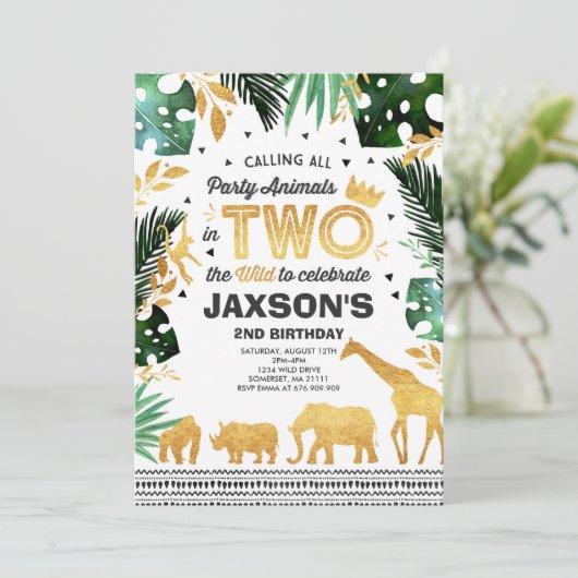 In twee delen van het Oerwoud van de uitnodiging t (Staand voorkant)